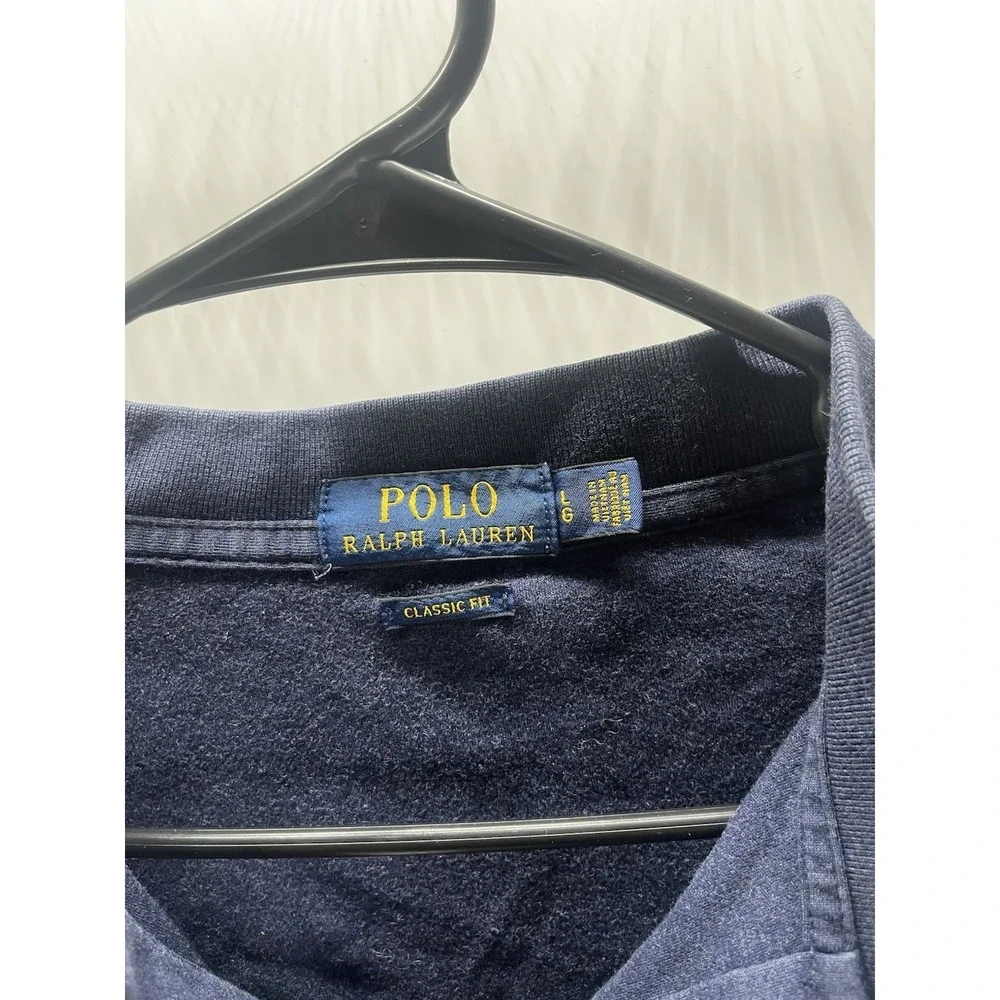 Polo Ralph Lauren 100% Cotton Classic Fit Polo Shirt Men's Large Navy Blue Pony‎